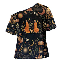 Peace 2026 Spiritual Harmony Cross Shoulder Shirt Bohemian Celestial Mandala Illustration