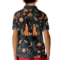 Peace 2026 Spiritual Harmony Kid Polo Shirt Bohemian Celestial Mandala Illustration
