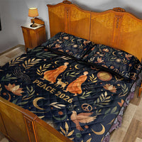 Peace 2026 Spiritual Harmony Quilt Bed Set Bohemian Celestial Mandala Illustration