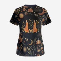 Peace 2026 Spiritual Harmony Scrub Top Bohemian Celestial Mandala Illustration