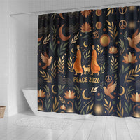 Peace 2026 Spiritual Harmony Shower Curtain Bohemian Celestial Mandala Illustration