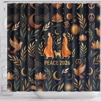 Peace 2026 Spiritual Harmony Shower Curtain Bohemian Celestial Mandala Illustration