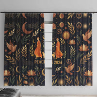 Peace 2026 Spiritual Harmony Window Curtain Bohemian Celestial Mandala Illustration