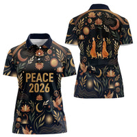 Peace 2026 Spiritual Harmony Women Polo Shirt Bohemian Celestial Mandala Illustration