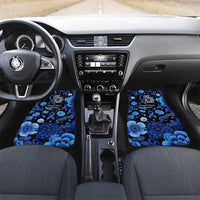 His Fight Is My Fight Colorectal Cancer Awareness Car Mats Blue Ribbon Heart Pattern Illustration