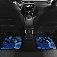 His Fight Is My Fight Colorectal Cancer Awareness Car Mats Blue Ribbon Heart Pattern Illustration