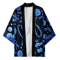 His Fight Is My Fight Colorectal Cancer Awareness Kimono Blue Ribbon Heart Pattern Illustration