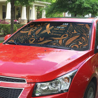 Personalized I Wear Orange Kidney Cancer Awareness Auto Sun Shade Feathered Ribbon Silhouette Illustration