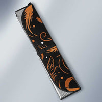 Personalized I Wear Orange Kidney Cancer Awareness Auto Sun Shade Feathered Ribbon Silhouette Illustration