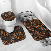 Personalized I Wear Orange Kidney Cancer Awareness Bathroom Set Feathered Ribbon Silhouette Illustration