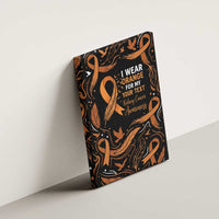 Personalized I Wear Orange Kidney Cancer Awareness Canvas Wall Art Feathered Ribbon Silhouette Illustration