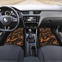 Personalized I Wear Orange Kidney Cancer Awareness Car Mats Feathered Ribbon Silhouette Illustration
