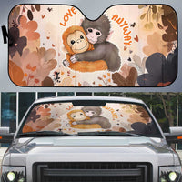 Punch The Monkey Auto Sun Shade Love Me Anyway Baby Monkeys Cute Plush Hugging
