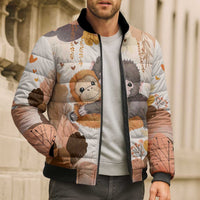 Punch The Monkey Bomber Puffer Jacket Love Me Anyway Baby Monkeys Cute Plush Hugging