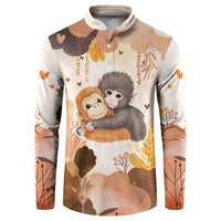 Punch The Monkey Button Sweatshirt Love Me Anyway Baby Monkeys Cute Plush Hugging
