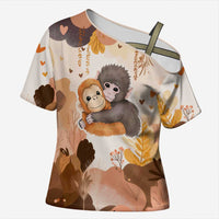 Punch The Monkey Cross Shoulder Shirt Love Me Anyway Baby Monkeys Cute Plush Hugging