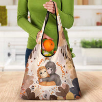 Punch The Monkey Grocery Bag Love Me Anyway Baby Monkeys Cute Plush Hugging