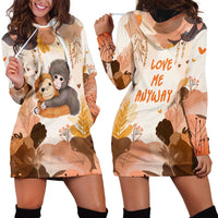 Punch The Monkey Hoodie Dress Love Me Anyway Baby Monkeys Cute Plush Hugging