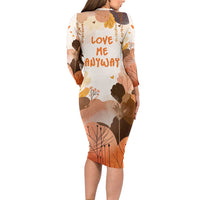 Punch The Monkey Long Sleeve Bodycon Dress Love Me Anyway Baby Monkeys Cute Plush Hugging