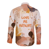 Punch The Monkey Long Sleeve Button Shirt Love Me Anyway Baby Monkeys Cute Plush Hugging
