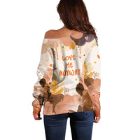 Punch The Monkey Off Shoulder Sweater Love Me Anyway Baby Monkeys Cute Plush Hugging