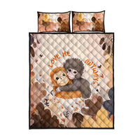 Punch The Monkey Quilt Bed Set Love Me Anyway Baby Monkeys Cute Plush Hugging