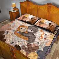 Punch The Monkey Quilt Bed Set Love Me Anyway Baby Monkeys Cute Plush Hugging