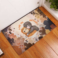 Punch The Monkey Rubber Doormat Love Me Anyway Baby Monkeys Cute Plush Hugging