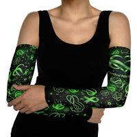 Cerebral Palsy Awareness Infinity Heart Arm Sleeves Neon Green Ribbon Pattern Illustration