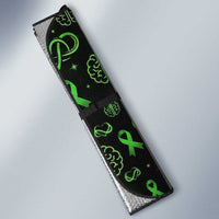 Cerebral Palsy Awareness Infinity Heart Auto Sun Shade Neon Green Ribbon Pattern Illustration
