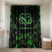 Cerebral Palsy Awareness Infinity Heart Bathroom Set Neon Green Ribbon Pattern Illustration