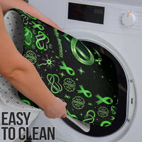 Cerebral Palsy Awareness Infinity Heart Bathroom Set Neon Green Ribbon Pattern Illustration