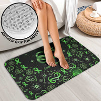 Cerebral Palsy Awareness Infinity Heart Bathroom Set Neon Green Ribbon Pattern Illustration
