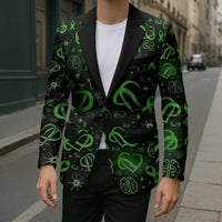 Cerebral Palsy Awareness Infinity Heart Blazer Neon Green Ribbon Pattern Illustration