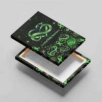 Cerebral Palsy Awareness Infinity Heart Canvas Wall Art Neon Green Ribbon Pattern Illustration