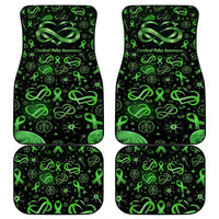 Cerebral Palsy Awareness Infinity Heart Car Mats Neon Green Ribbon Pattern Illustration