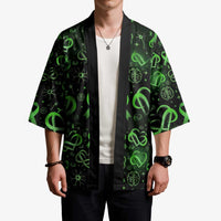 Cerebral Palsy Awareness Infinity Heart Kimono Neon Green Ribbon Pattern Illustration