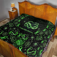 Cerebral Palsy Awareness Infinity Heart Quilt Neon Green Ribbon Pattern Illustration