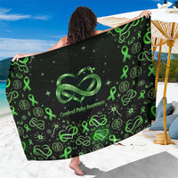 Cerebral Palsy Awareness Infinity Heart Sarong Neon Green Ribbon Pattern Illustration