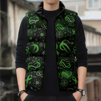 Cerebral Palsy Awareness Infinity Heart Sleeveless Puffer Jacket Neon Green Ribbon Pattern Illustration