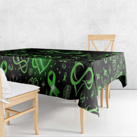 Cerebral Palsy Awareness Infinity Heart Tablecloth Neon Green Ribbon Pattern Illustration