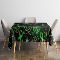 Cerebral Palsy Awareness Infinity Heart Tablecloth Neon Green Ribbon Pattern Illustration