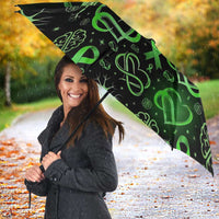 Cerebral Palsy Awareness Infinity Heart Umbrella Neon Green Ribbon Pattern Illustration