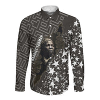 Harriet Tubman Underground Railroad Long Sleeve Button Shirt Fearless In The Dark - Civil Rights Hero Vintage Art
