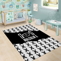 Malcolm X 101 Years Of Resistance Area Rug Civil Rights Leader Portrait - Monochrome X Pattern