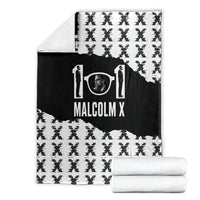 Malcolm X 101 Years Of Resistance Blanket Civil Rights Leader Portrait - Monochrome X Pattern