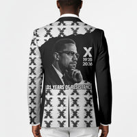 Malcolm X 101 Years Of Resistance Blazer Civil Rights Leader Portrait - Monochrome X Pattern