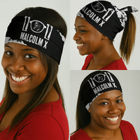 Malcolm X 101 Years Of Resistance Neck Gaiter Civil Rights Leader Portrait - Monochrome X Pattern