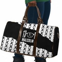 Malcolm X 101 Years Of Resistance Travel Bag Civil Rights Leader Portrait - Monochrome X Pattern