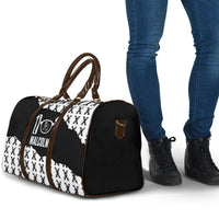Malcolm X 101 Years Of Resistance Travel Bag Civil Rights Leader Portrait - Monochrome X Pattern